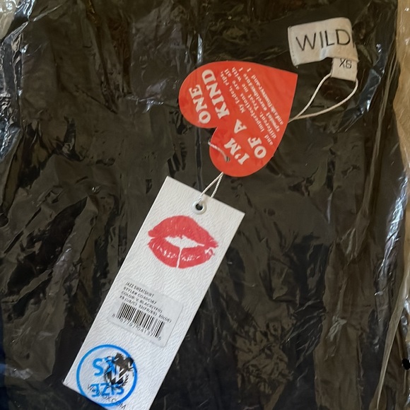 NWT WILDFOX BLACK JAZZ FRINGE SWEATSHIRT XS - Picture 5 of 5